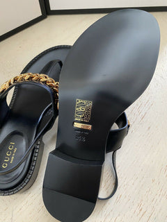 NIB Gucci Damen Sandalenschuhe Schwarz 5,5 US (35,5 Eu) Italien