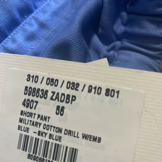 Neu mit Etikett: 1.300 $ Gucci Herren-Kurzhose aus Militär-Baumwolle, Blau, 40 US (56 EU), Italien