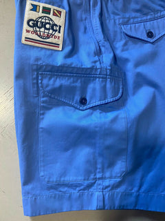 Neu mit Etikett: 1.300 $ Gucci Herren-Kurzhose aus Militär-Baumwolle, Blau, 40 US (56 EU), Italien