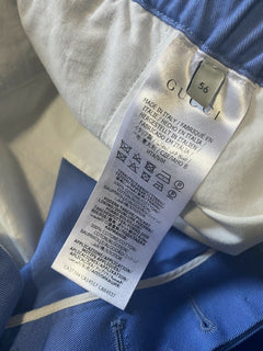 Neu mit Etikett: 1.300 $ Gucci Herren-Kurzhose aus Militär-Baumwolle, Blau, 40 US (56 EU), Italien