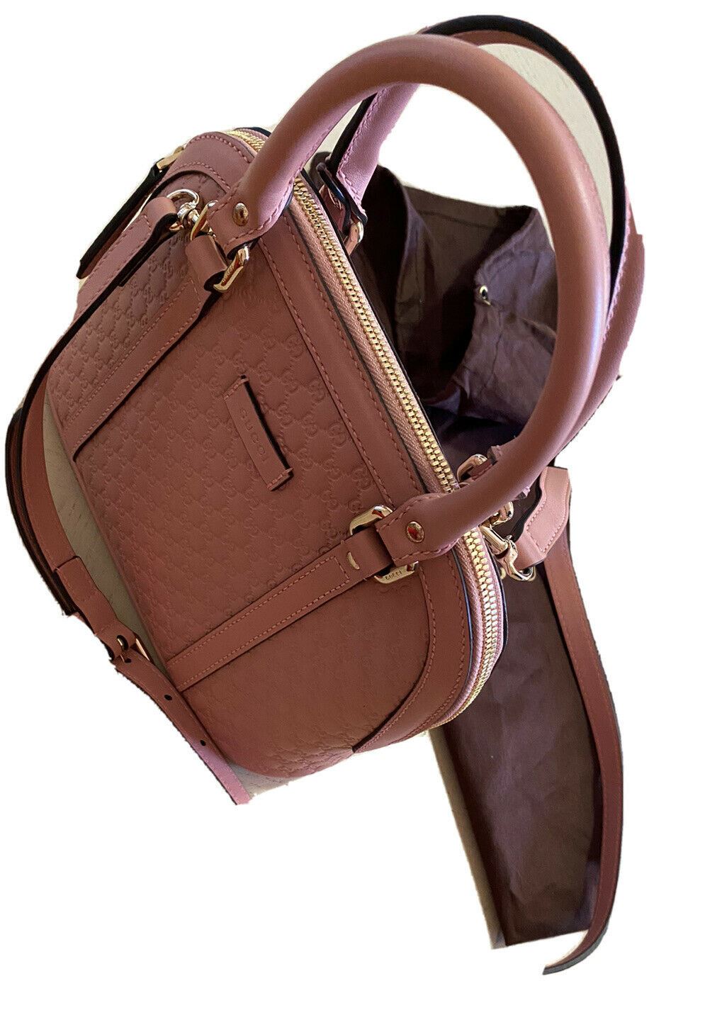 Новая маленькая кожаная сумка через плечо Gucci Guccissimma Pink/LT Pink 449654