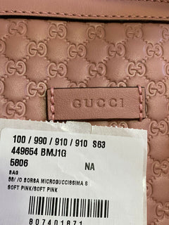 Neue Gucci Guccissimma Kleine Leder-Umhängetasche Pink/LT Pink 449654