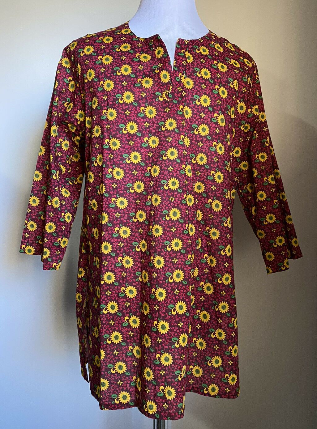 New Gucci Sunflower on Mublin Shirt Yellow/Red Size L ( 50 Eu ) Italy