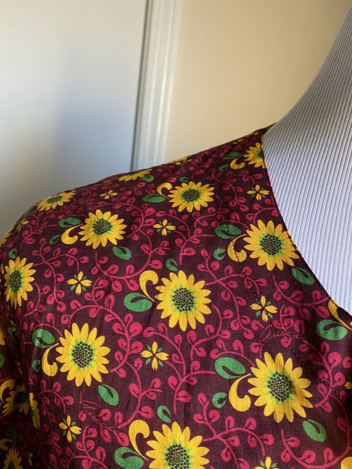 Neues Gucci Sunflower on Mublin Shirt Gelb/Rot Größe L (50 Eu) Italien