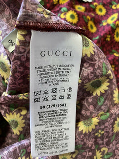 Neues Gucci Sunflower on Mublin Shirt Gelb/Rot Größe L (50 Eu) Italien