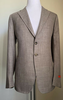 Neu mit Etikett: 3700 $ Isaia Herren-Jackenblazer Hellbraun 46R US (56R Eu) Italien