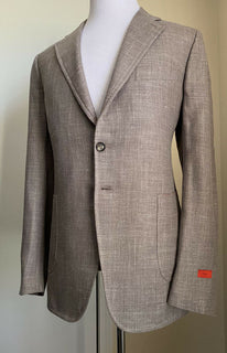 Neu mit Etikett: 3700 $ Isaia Herren-Jackenblazer Hellbraun 46R US (56R Eu) Italien
