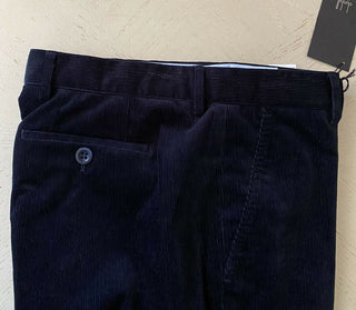 Neu mit Etikett: Dunhill Herren-Anzughose aus Samt, Marineblau, 34 US (50 Eu)