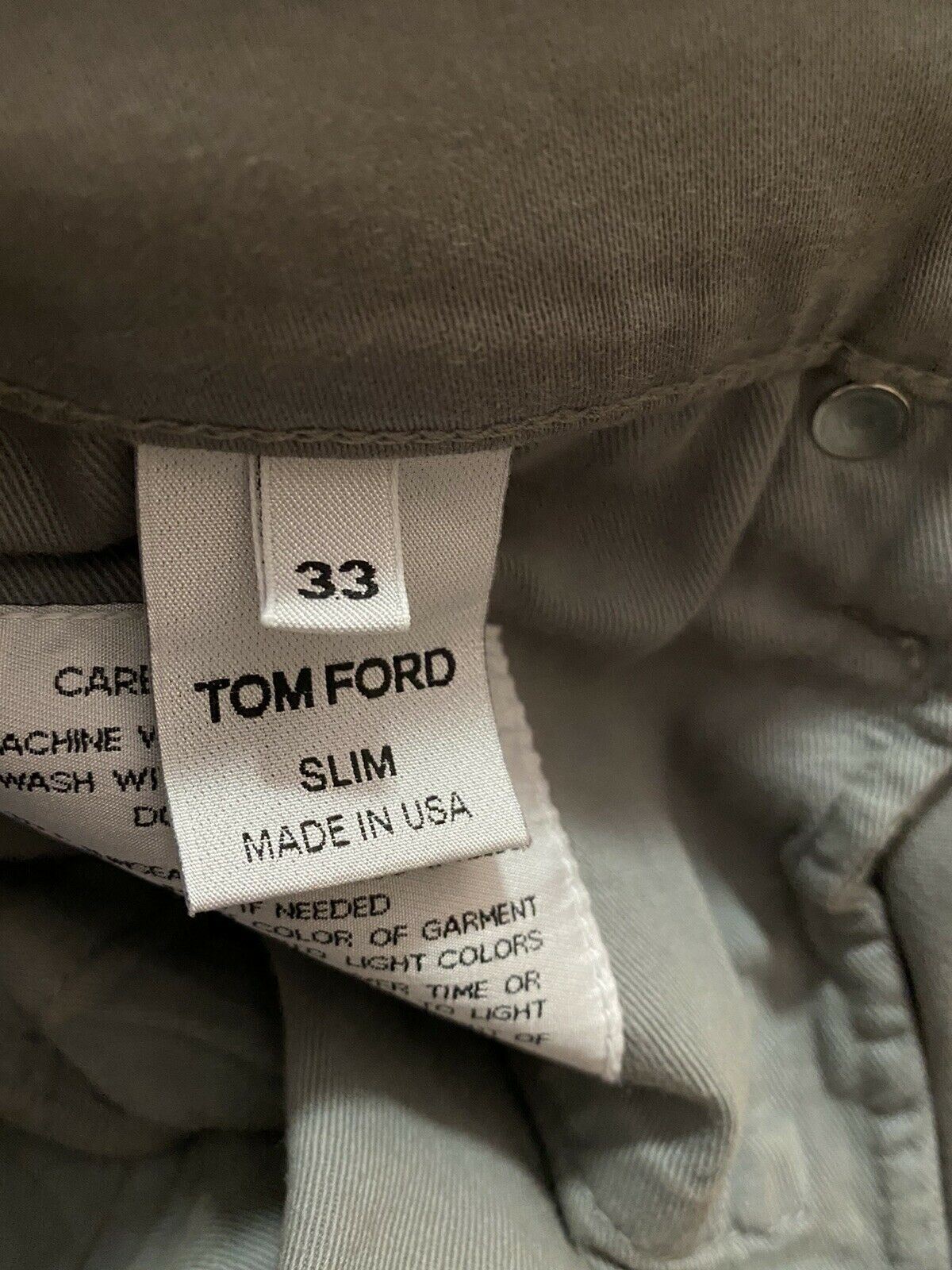$695 Tom Ford Mens Slim Fit Jeans Pants Green 33 US Made In USA