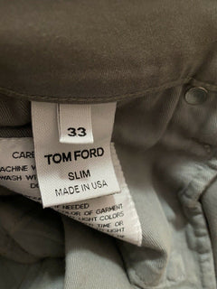 $695 Tom Ford Herren Slim Fit Jeans Hose Grün 33 US Made in USA