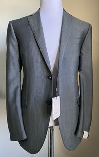 Neu $2395 Corneliani Herrenanzug aus Wolle/Mohair Olivgrün/Grau 44R US (54R Eu) Italien