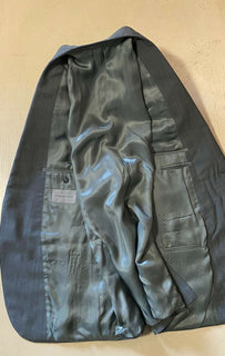 Neu $2395 Corneliani Herrenanzug aus Wolle/Mohair Olivgrün/Grau 44R US (54R Eu) Italien