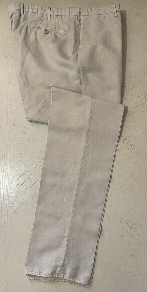 Neu mit Etikett Incotex Herren-Hose aus Leinen/Baumwolle, Elfenbeinfarben, 42 US