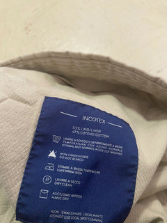 Neu mit Etikett Incotex Herren-Hose aus Leinen/Baumwolle, Elfenbeinfarben, 42 US