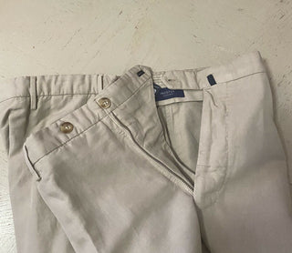 Neu mit Etikett Incotex Herren-Hose aus Leinen/Baumwolle, Elfenbeinfarben, 42 US