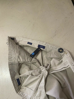 Neu mit Etikett Incotex Herren-Hose aus Leinen/Baumwolle, Elfenbeinfarben, 42 US