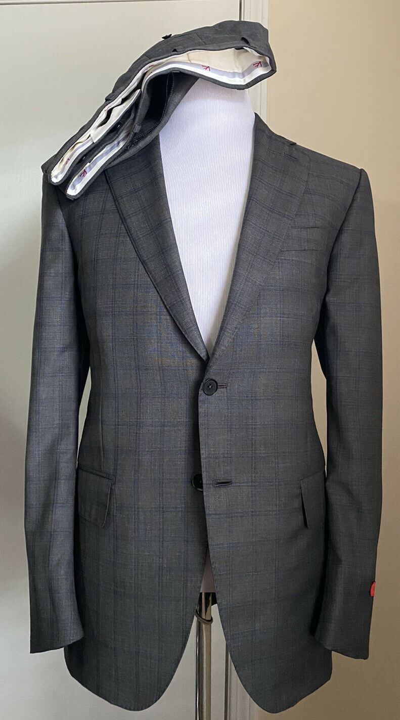 New $4995 ISAIA Wool/Silk Suit DK Gray 42R US ( 52R Eu ) Italy