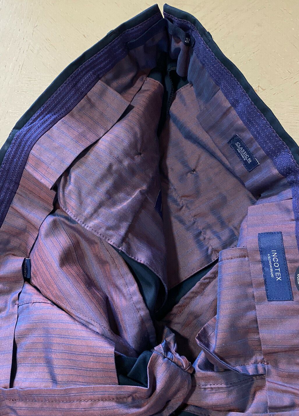 Мужские классические брюки NWT Incotex темно-синие 34 США (50 евро)