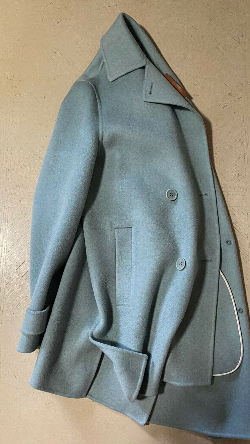 New $7425 Loro Piana Women Jeffery Baby Cashmere  Overcoat Coat Blue 44/10 Italy