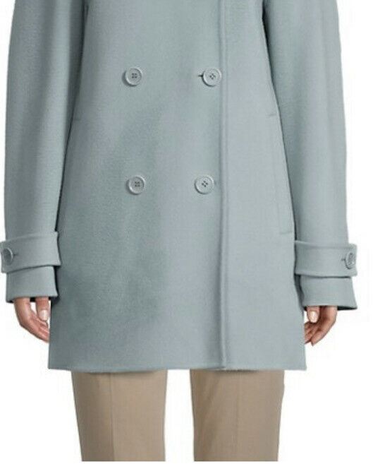 New $7425 Loro Piana Women Jeffery Baby Cashmere  Overcoat Coat Blue 44/10 Italy