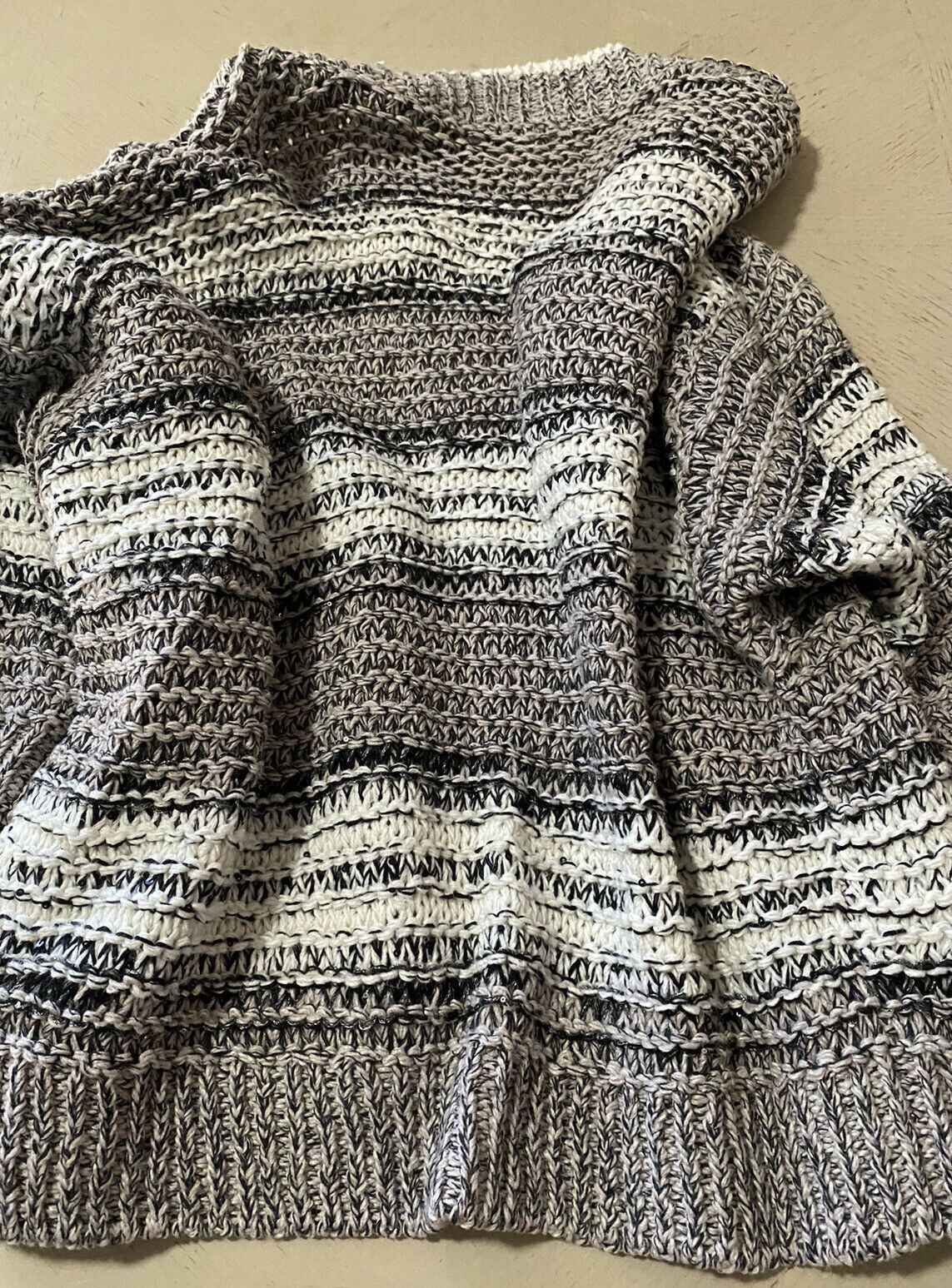 New $2393 Brunello Cucinelli Women Striped Cardigan Sweater Gray/Multicolor M