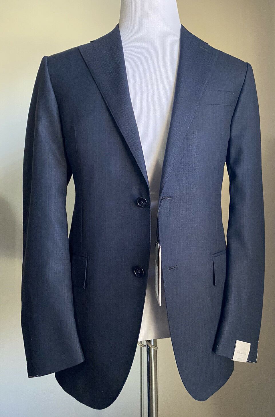 Neu $2195 Corneliani Herrenanzug aus Wolle/Seide Dunkelblau 38R US (48R Eu) Italien