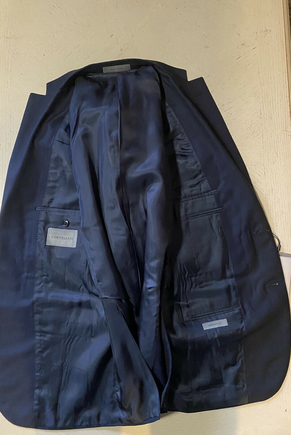 Neu $2195 Corneliani Herrenanzug aus Wolle/Seide Dunkelblau 38R US (48R Eu) Italien