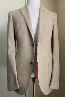 Neu $1595 Luciano Barbera Herren Sportmantel Blazer Jacke Creme 42R US ( 52R Eu )