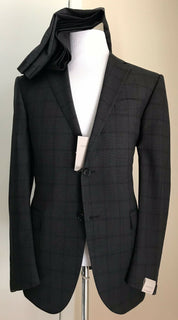 Neuer 1795 $ Corneliani Herren-Wollanzug Schwarz 42R US (52R Eu) Italien