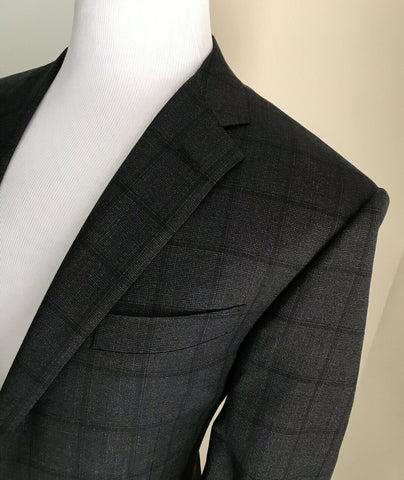 New $1795 Corneliani Mens Wool Suit Black 42R US ( 52R Eu ) Italy