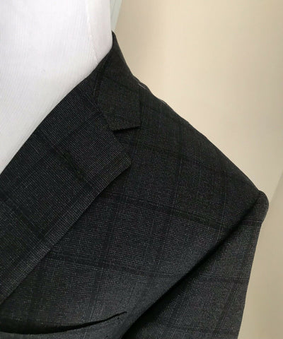 New $1795 Corneliani Mens Wool Suit Black 42R US ( 52R Eu ) Italy