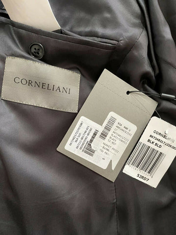 New $1795 Corneliani Mens Wool Suit Black 42R US ( 52R Eu ) Italy