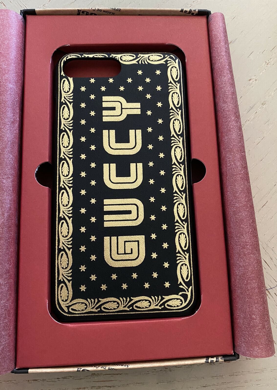 Neue 640 $ Gucci iPhone 7 Plus/8 Plus Hülle Gucci Monogramm Schwarz Italien