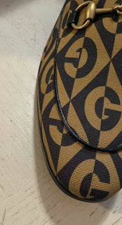 NIB Gucci Herren-Slipper aus Segeltuch/Leder, Kamel/Braun, 8 US (7 UK), Italien
