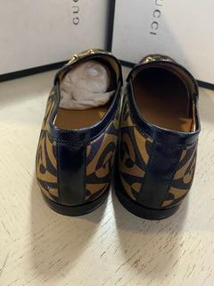 NIB Gucci Herren-Slipper aus Segeltuch/Leder, Kamel/Braun, 8 US (7 UK), Italien