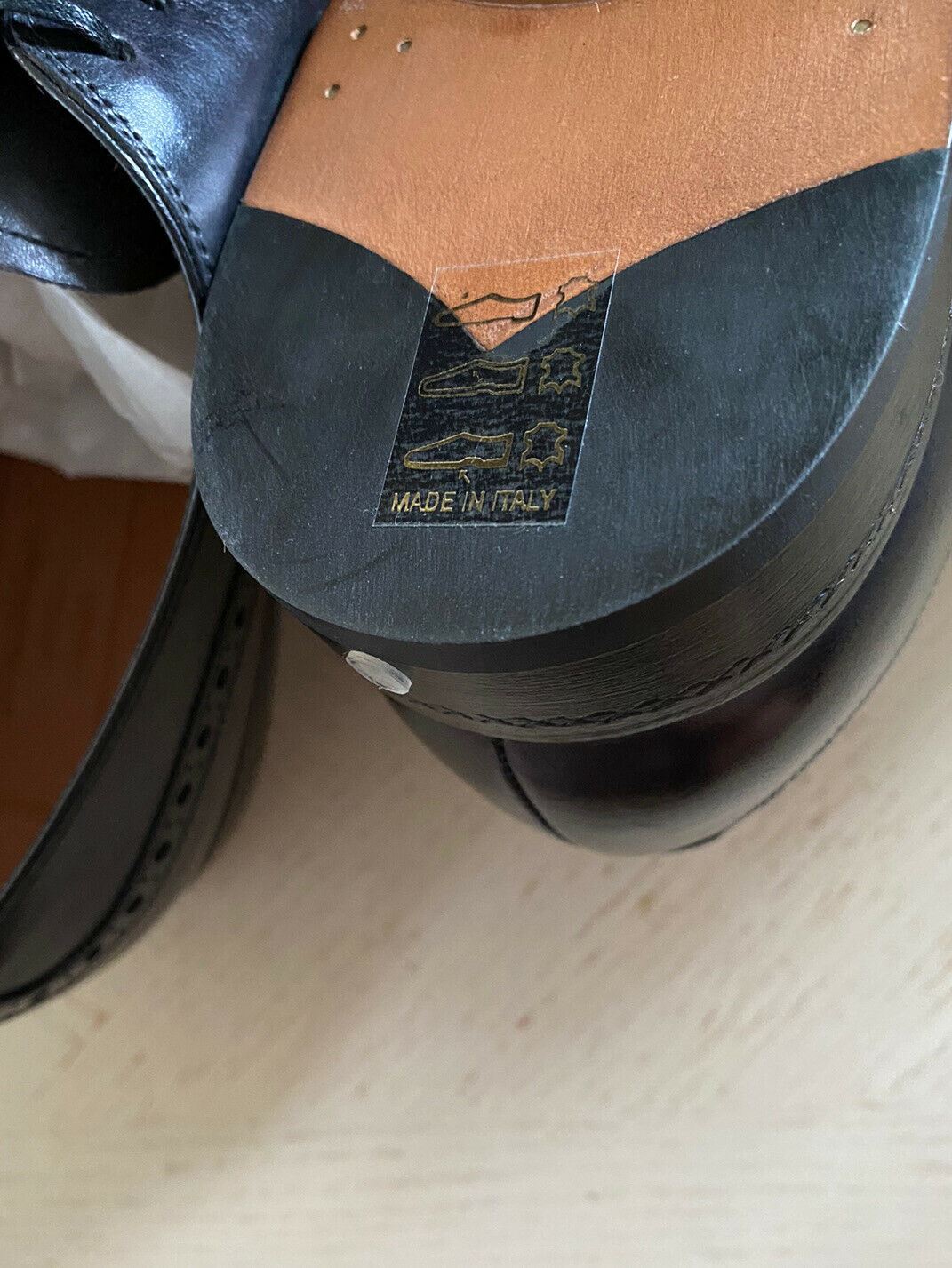New $1495 Ermenegildo Zegna Couture Oxford Leather Shoes Black 11 US Italy