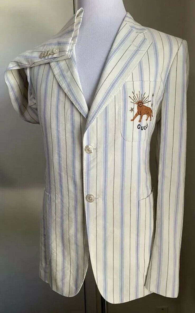 NWT $2900 Gucci Men's Sport Coat Jacket Blazer  White/Blue 40R US ( 50R Eu )