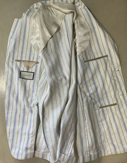 Neu mit Etikett: 2900 $ Gucci Herren-Sportmantel, Jacke, Blazer, Weiß/Blau, 40R US (50R Eu)