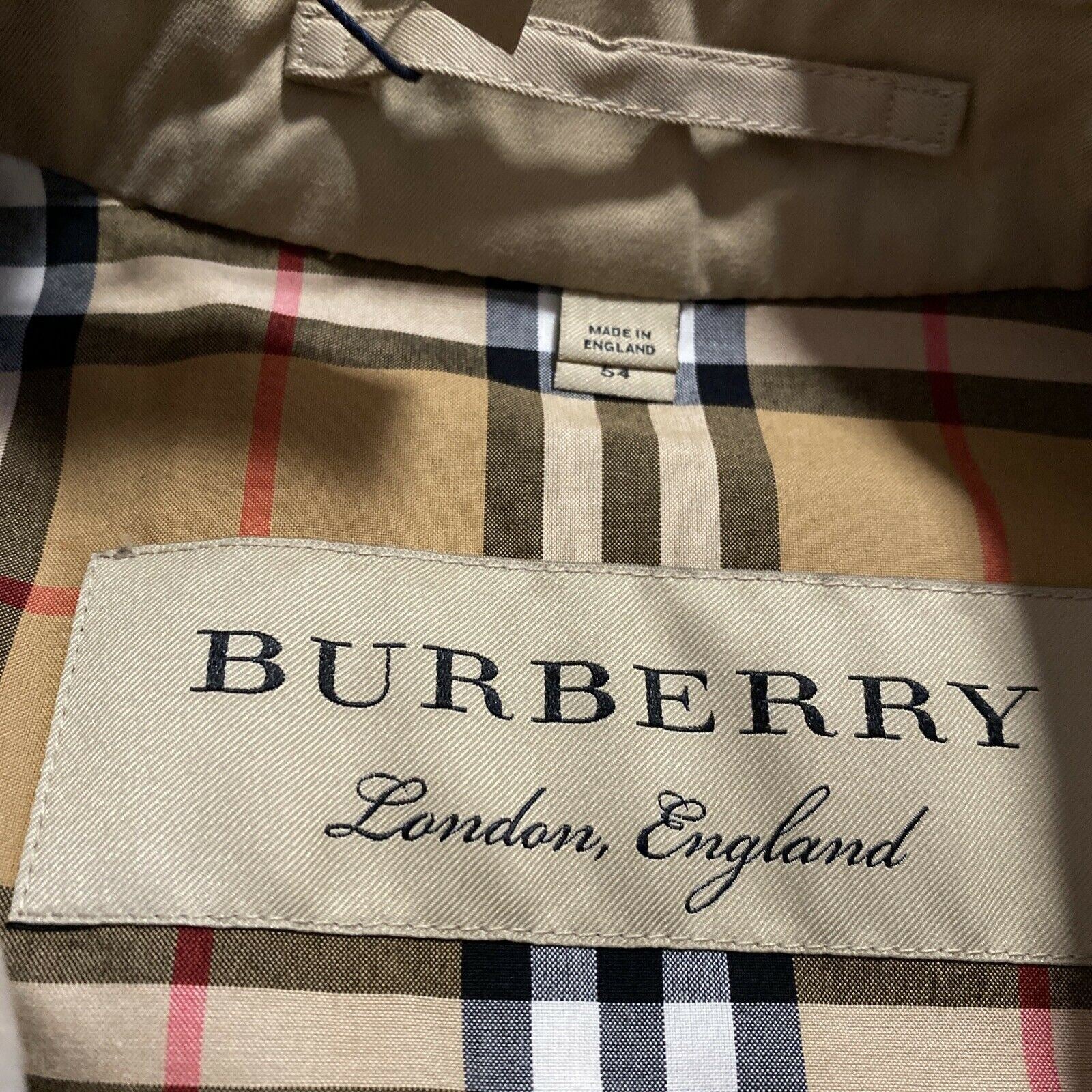 New $1990 Burberry Men Chelsea Mid-Length Trench Coat Honey 44 US/54 Eu England