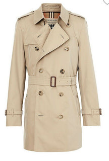 Neuer mittellanger Burberry Chelsea-Trenchmantel für Herren im Wert von 1990, Honig, 44 US/54 EU, England