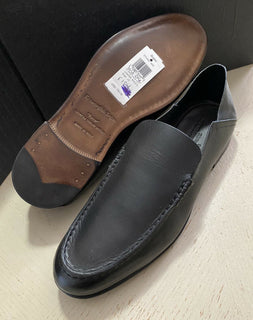 Neu $750 Ermenegildo Zegna Iconic Mokassin-Leder-Loafer-Schuhe Schwarz 11 US