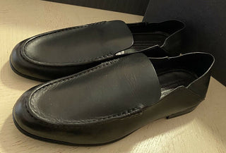 Neu $750 Ermenegildo Zegna Iconic Mokassin-Leder-Loafer-Schuhe Schwarz 11 US