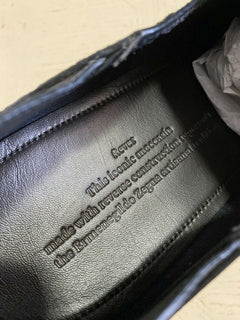 Neu $750 Ermenegildo Zegna Iconic Mokassin-Leder-Loafer-Schuhe Schwarz 11 US