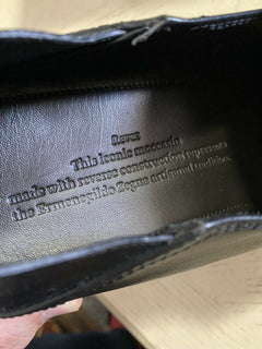 Neu $750 Ermenegildo Zegna Iconic Mokassin-Leder-Loafer-Schuhe Schwarz 11 US
