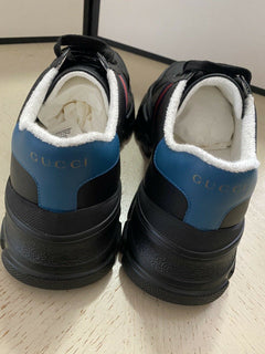 Neue Gucci Herren-Sneakers aus Leder, Schwarz, 8 US (7 UK) 624701