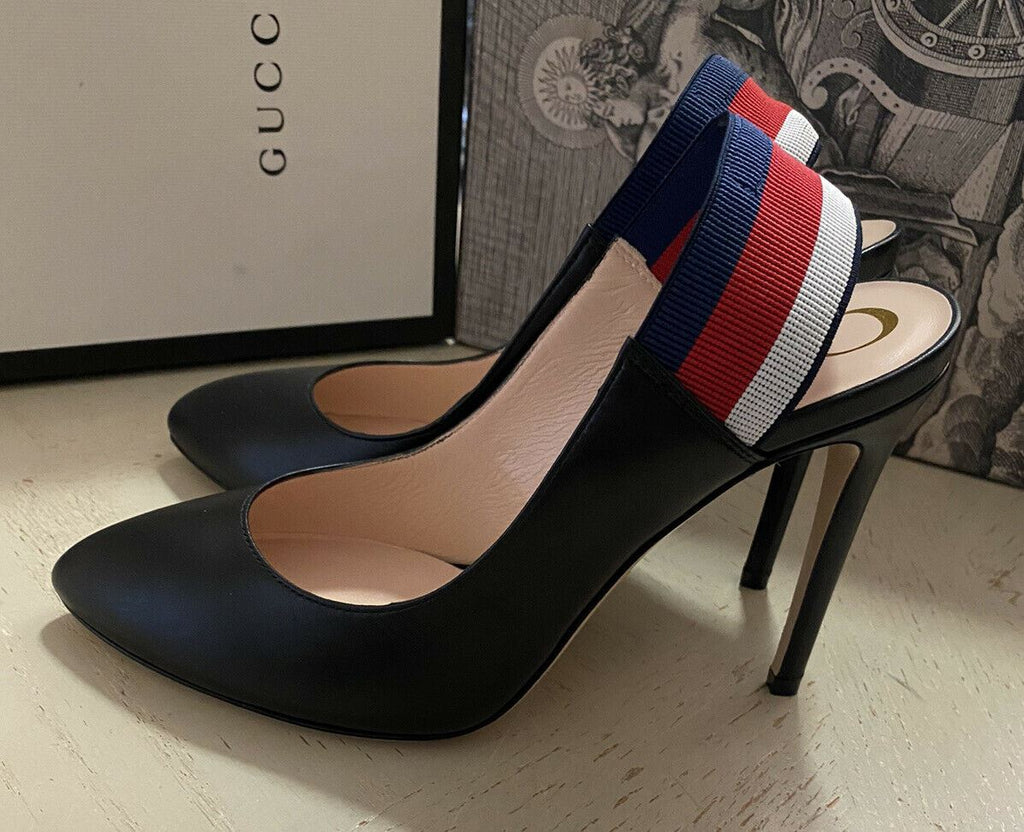 NIB Gucci Damen Sandalenschuhe Schwarz 7,5 US (37,5 Eu) 524645 Italien