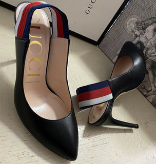 NIB Gucci Damen Sandalenschuhe Schwarz 7,5 US (37,5 Eu) 524645 Italien