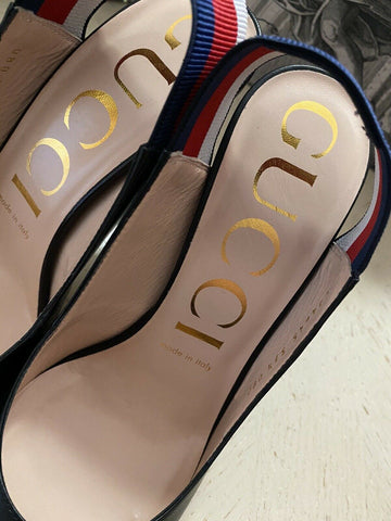 NIB Gucci Damen Sandalenschuhe Schwarz 7,5 US (37,5 Eu) 524645 Italien