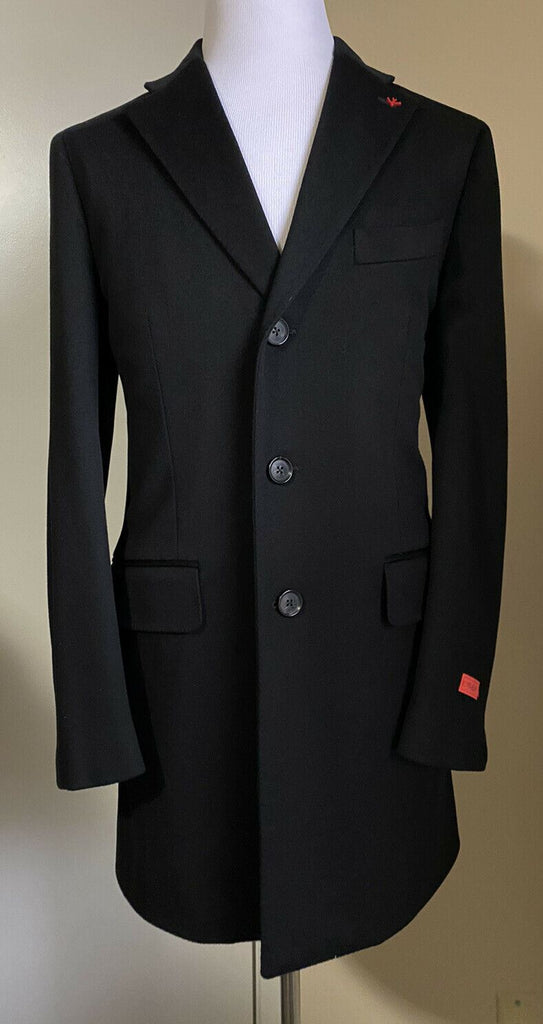 Neuer 4200-Dollar-Isaia-Herrenmantel in Schwarz, Größe 42R US (52R Eu), Italien