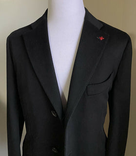 Neuer 4200-Dollar-Isaia-Herrenmantel in Schwarz, Größe 42R US (52R Eu), Italien